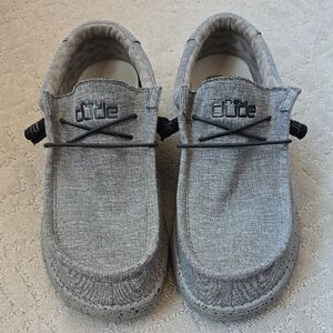 Hey Dude "Wally Stretch" Gray Steel Casual Shoes, Nearly Mint